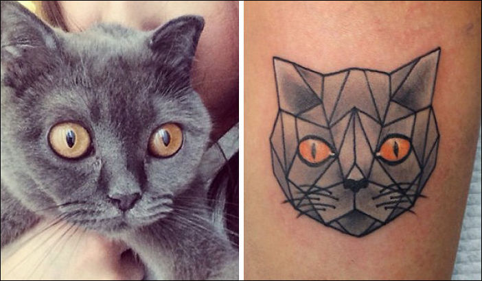 Татуировка с котом