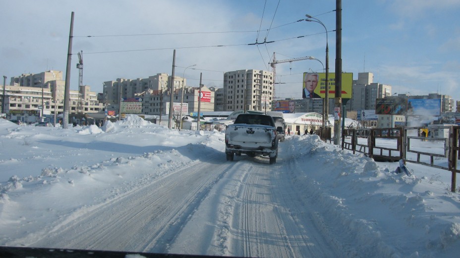 Снежная буря на Украине. Дорога из Херсона в Вознесенск herson-voznesensk-02