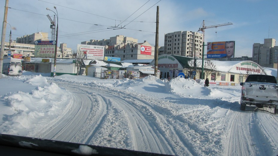 Снежная буря на Украине. Дорога из Херсона в Вознесенск herson-voznesensk-04