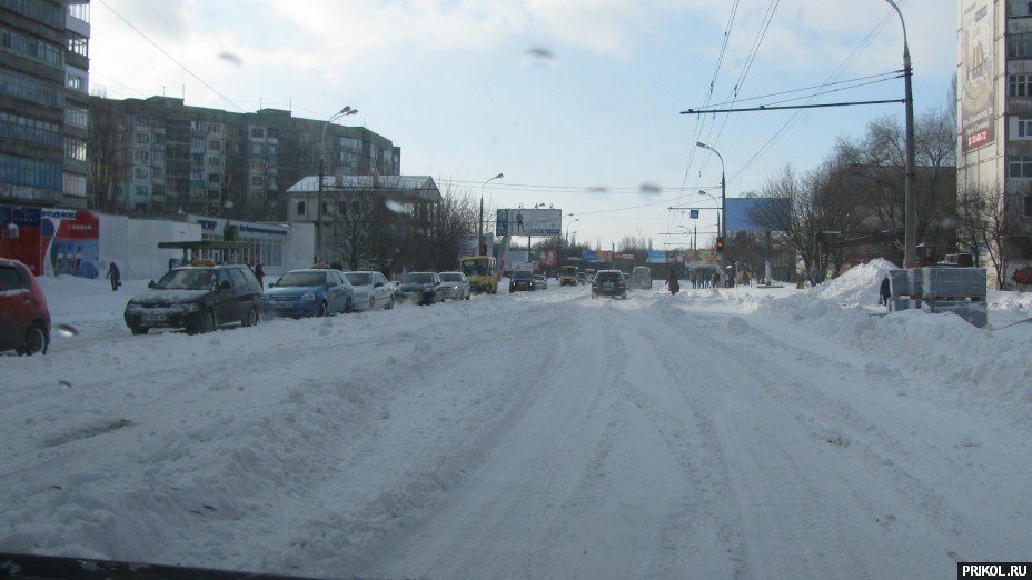 Снежная буря на Украине. Дорога из Херсона в Вознесенск herson-voznesensk-09