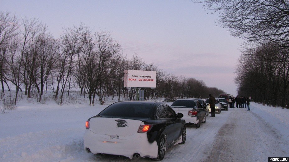 Снежная буря на Украине. Дорога из Херсона в Вознесенск herson-voznesensk-102