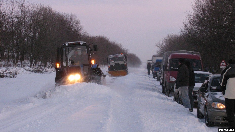 Снежная буря на Украине. Дорога из Херсона в Вознесенск herson-voznesensk-105