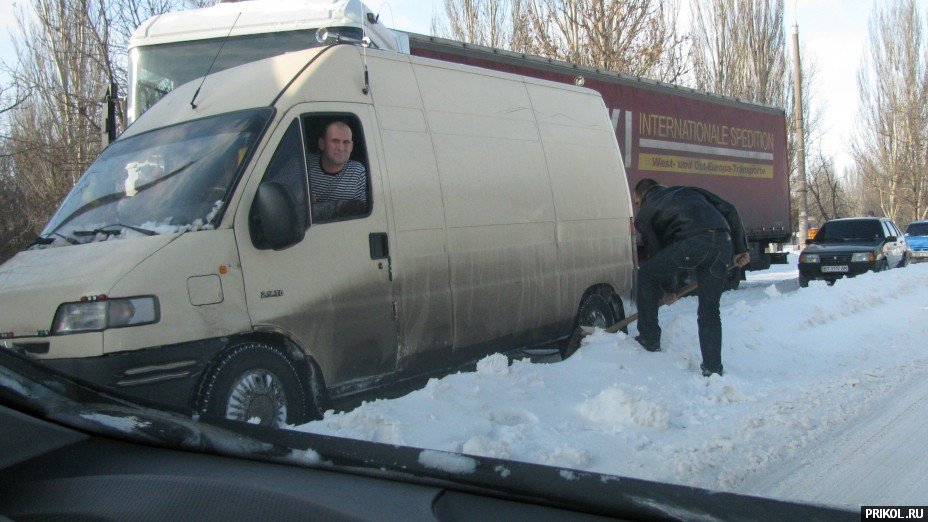 Снежная буря на Украине. Дорога из Херсона в Вознесенск herson-voznesensk-12
