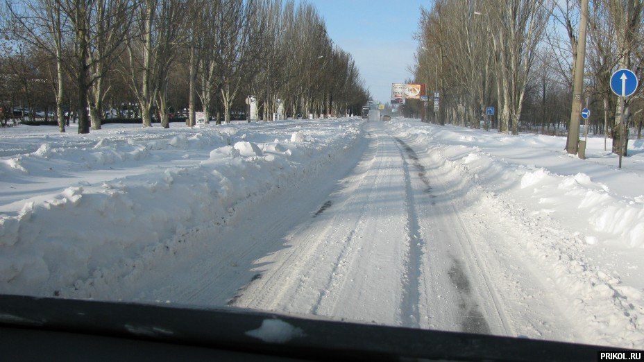 Снежная буря на Украине. Дорога из Херсона в Вознесенск herson-voznesensk-17