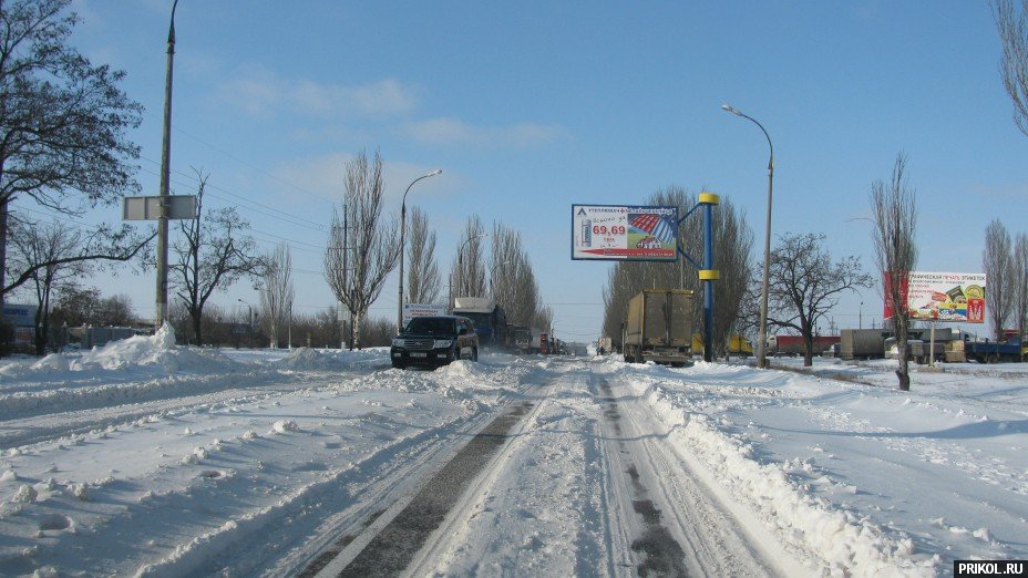 Снежная буря на Украине. Дорога из Херсона в Вознесенск herson-voznesensk-22