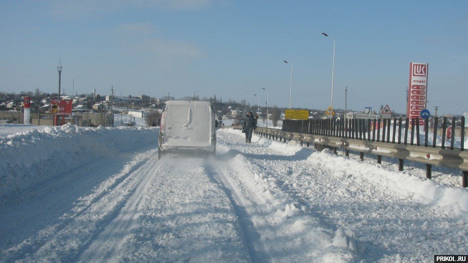 Снежная буря на Украине. Дорога из Херсона в Вознесенск herson-voznesensk-33