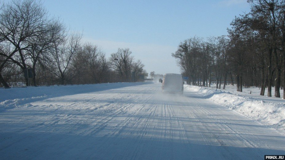 Снежная буря на Украине. Дорога из Херсона в Вознесенск herson-voznesensk-41