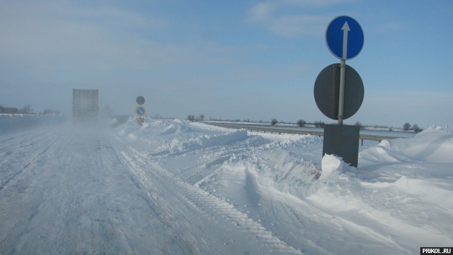 Снежная буря на Украине. Дорога из Херсона в Вознесенск herson-voznesensk-59