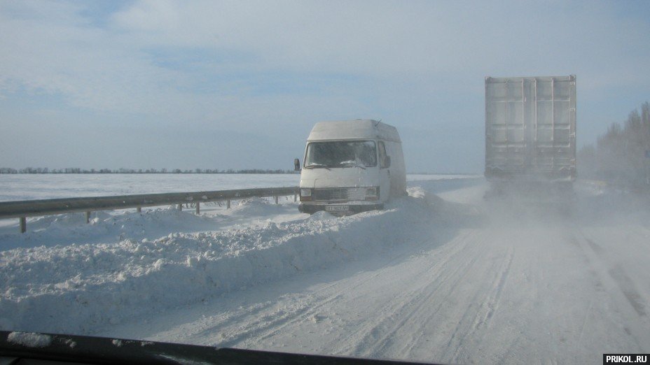 Снежная буря на Украине. Дорога из Херсона в Вознесенск herson-voznesensk-61