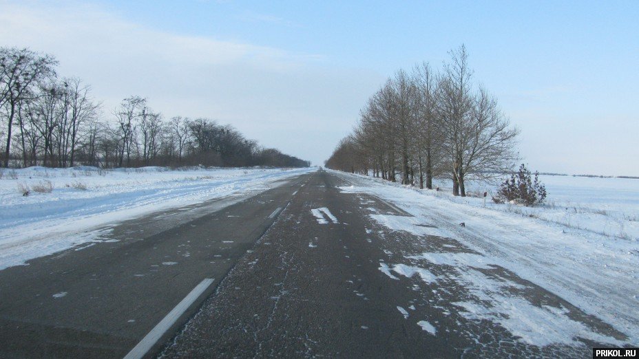 Снежная буря на Украине. Дорога из Херсона в Вознесенск herson-voznesensk-64