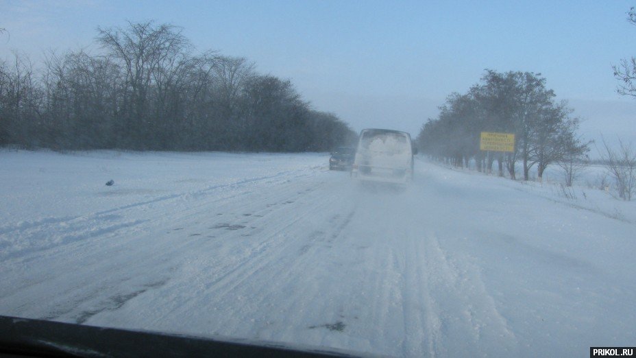 Снежная буря на Украине. Дорога из Херсона в Вознесенск herson-voznesensk-68
