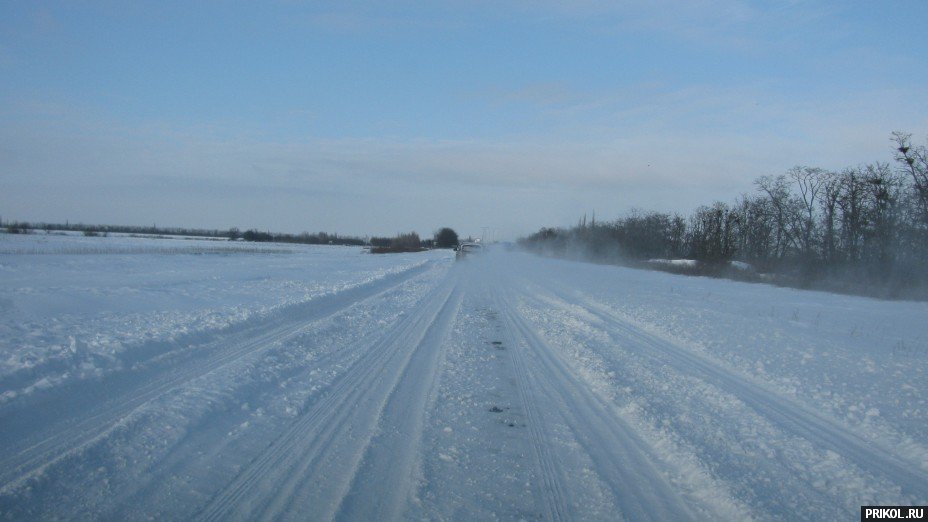 Снежная буря на Украине. Дорога из Херсона в Вознесенск herson-voznesensk-71