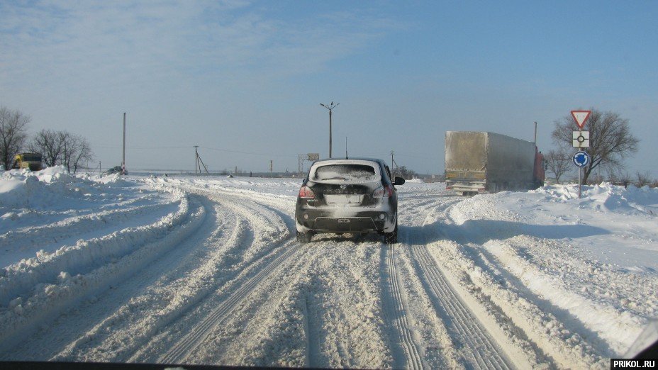 Снежная буря на Украине. Дорога из Херсона в Вознесенск herson-voznesensk-77