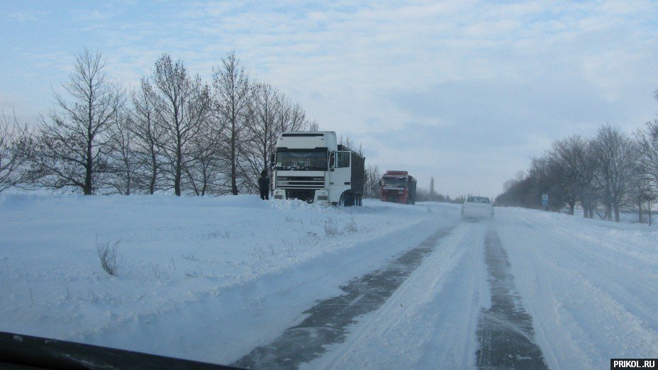 Снежная буря на Украине. Дорога из Херсона в Вознесенск herson-voznesensk-83