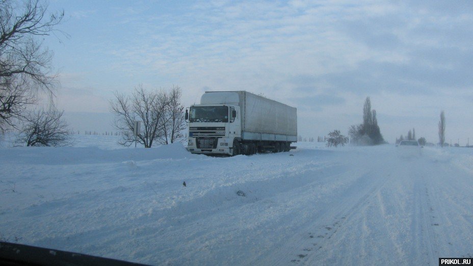 Снежная буря на Украине. Дорога из Херсона в Вознесенск herson-voznesensk-84