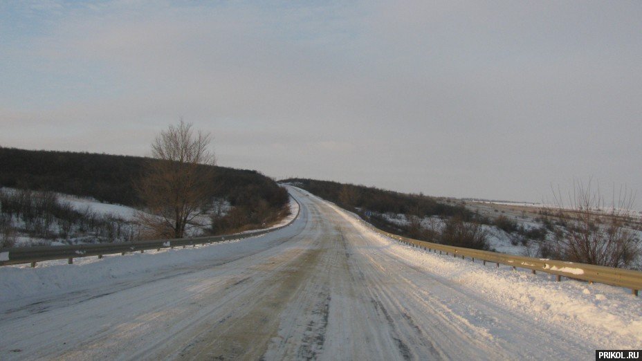 Снежная буря на Украине. Дорога из Херсона в Вознесенск herson-voznesensk-85