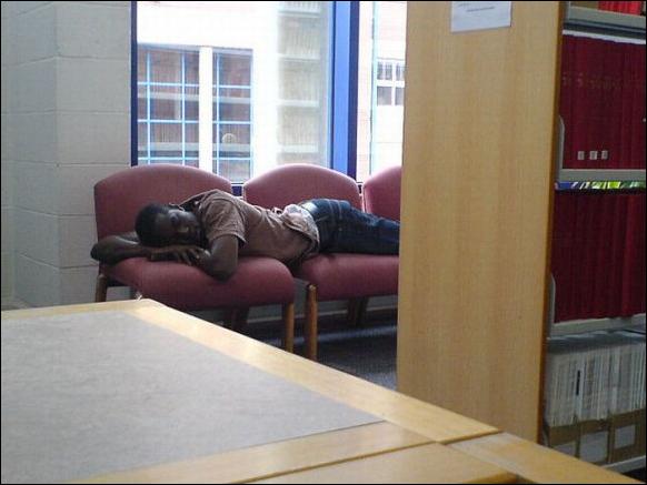 спящие в библиотеке