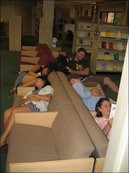 спящие в библиотеке