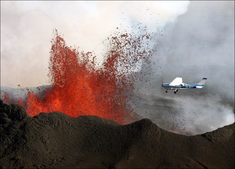 Полет над вулканом