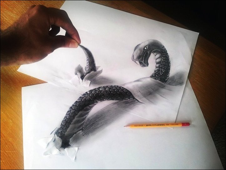 3D рисунки простым карандашом