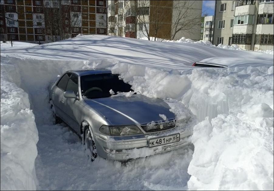 Снегопад в Южно-Сахалинске