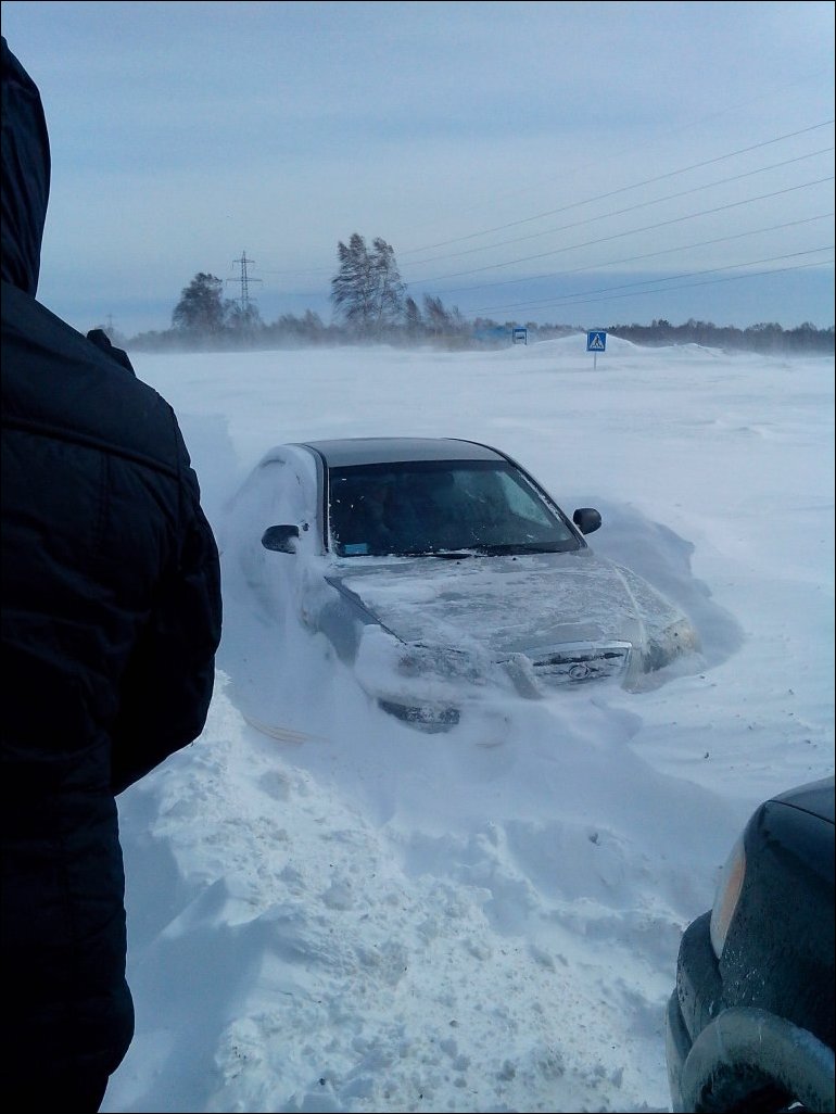 Снежный плен на трассе Новосибирск-Ленинск-Кузнецкий