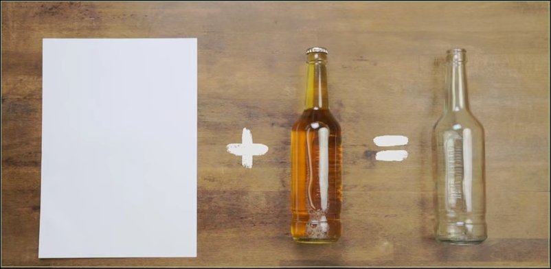 Как открыть бутылку при помощи листа бумаги