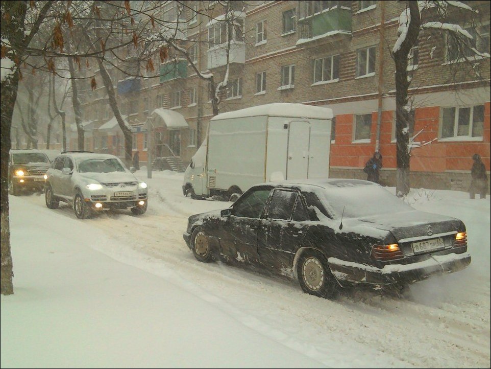 Снегопад в Пскове