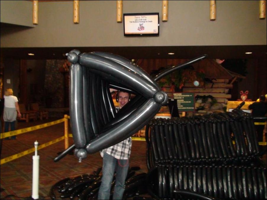 Паук, сделанный из воздушных шариков Паук, сделанный из воздушных шариков