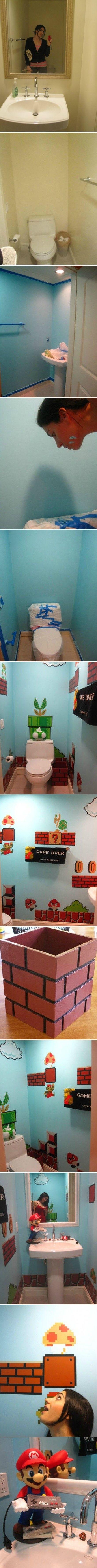 Переделка туалета в стиле Супер-Марио