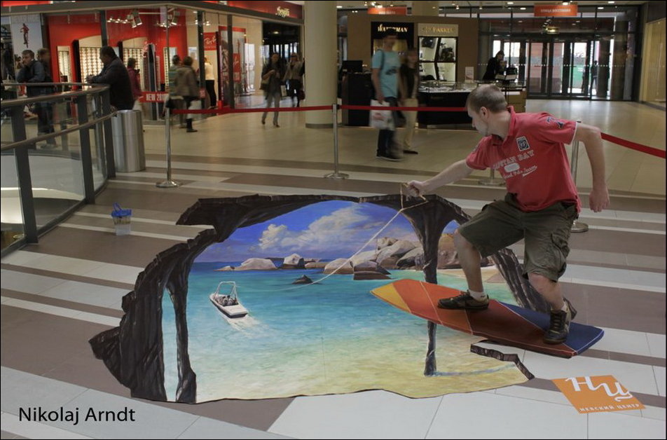 Трехмерный стрит-арт Николая Арндта