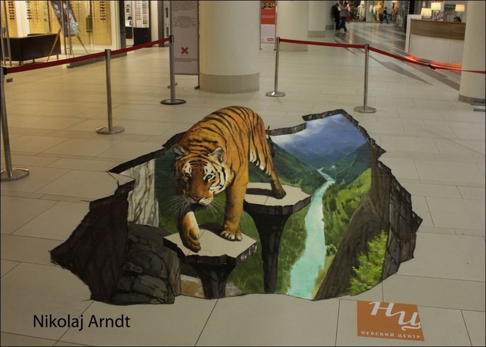 Трехмерный стрит-арт Николая Арндта