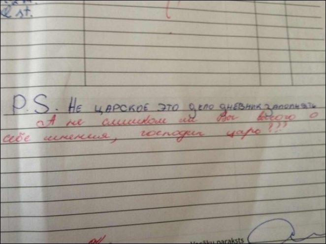 Записи в школьных дневниках