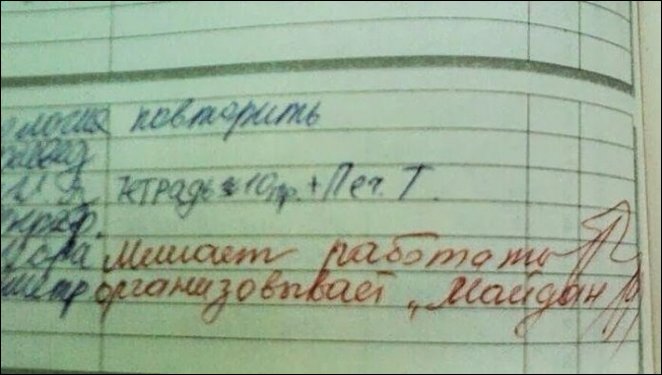 Записи в школьных дневниках