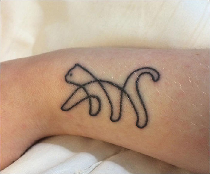 Татуировка с котом