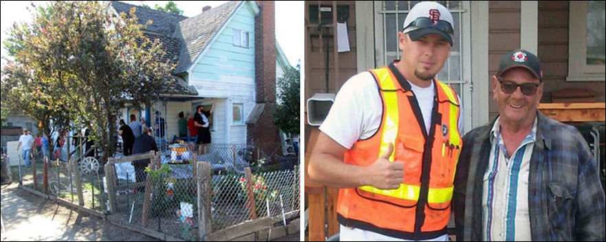 Добровольцы покрасили дом пенсионера