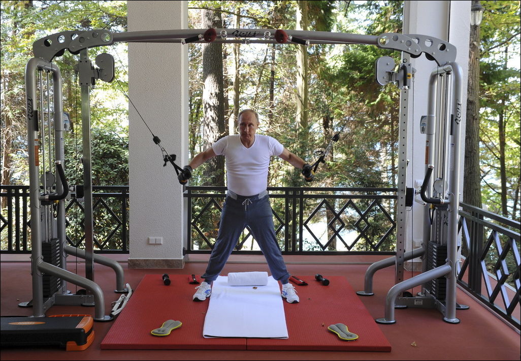 Тренировка в Сочи - Путин и Медведев