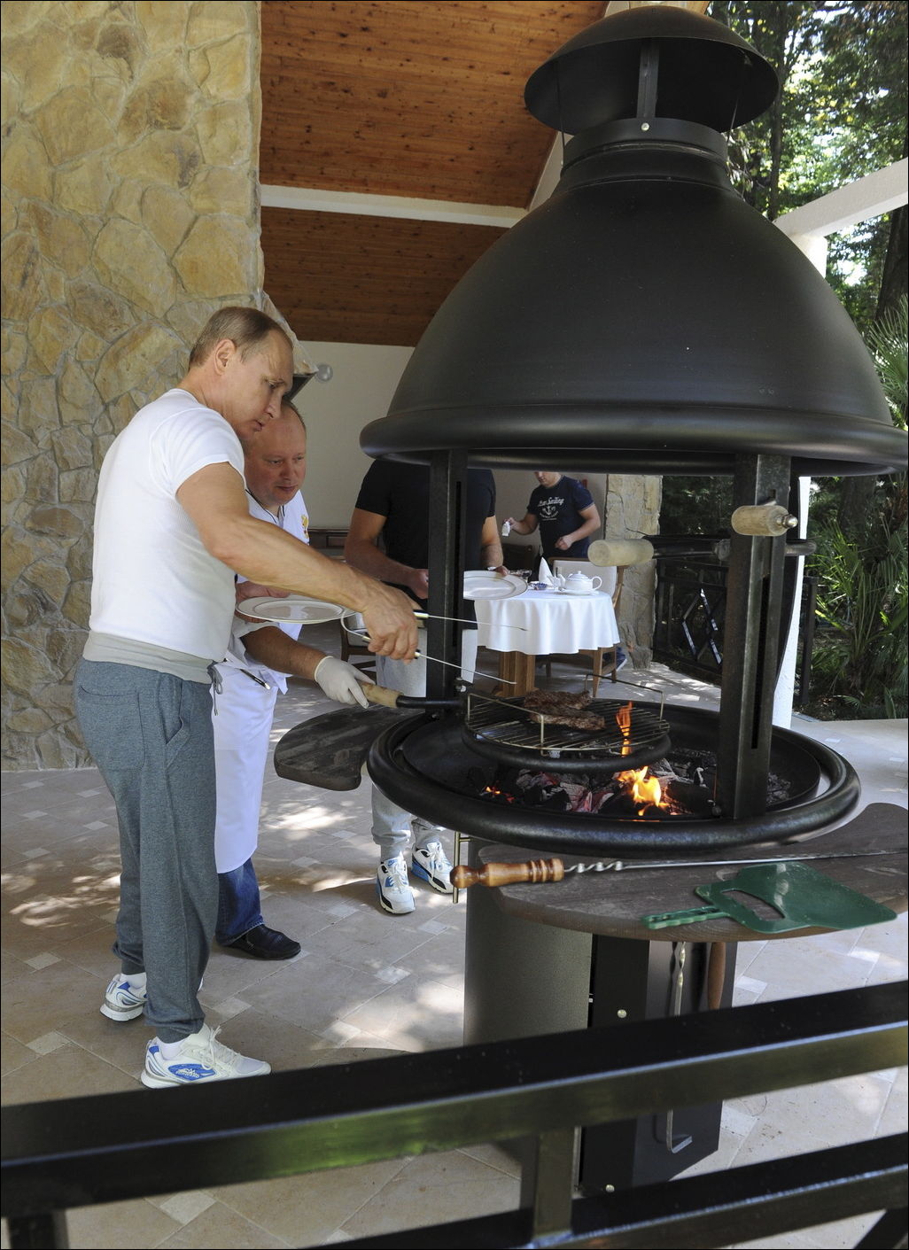 Тренировка в Сочи - Путин и Медведев