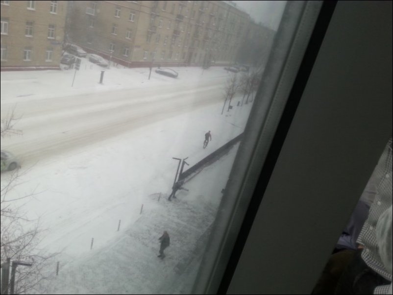 На моноцикле зимой