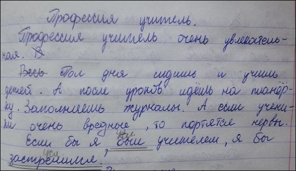 Записи в школьных тетрадях