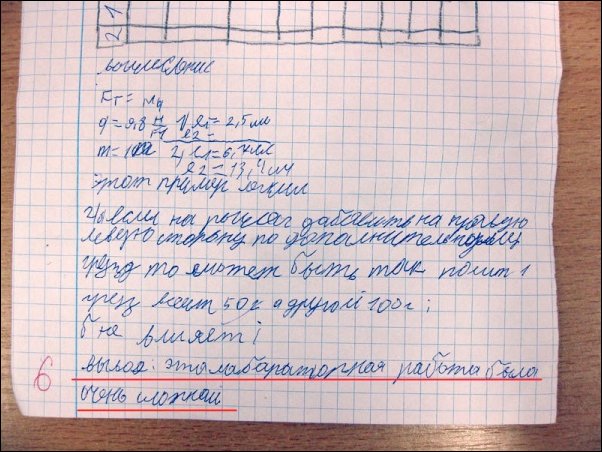 Записи в школьных тетрадях