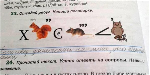 Записи в школьных тетрадях