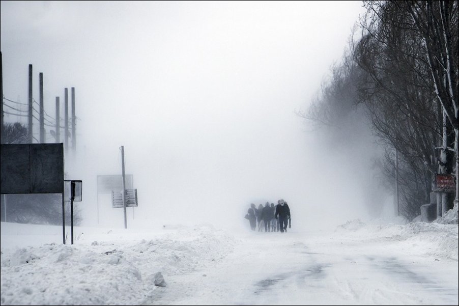 Снежная буря в Румынии