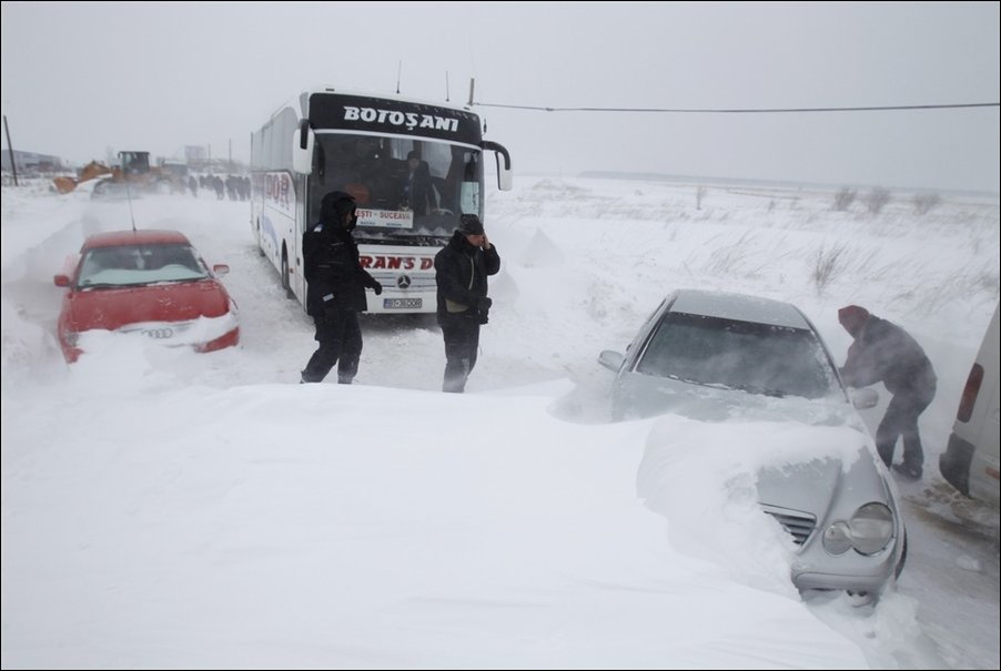 Снежная буря в Румынии