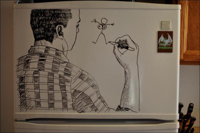 Рисунки на холодильнике