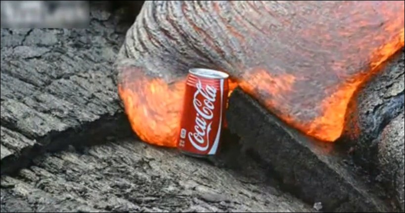 Лава пожирает Кока-Колу