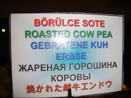 Меню на русском в ресторанах мира