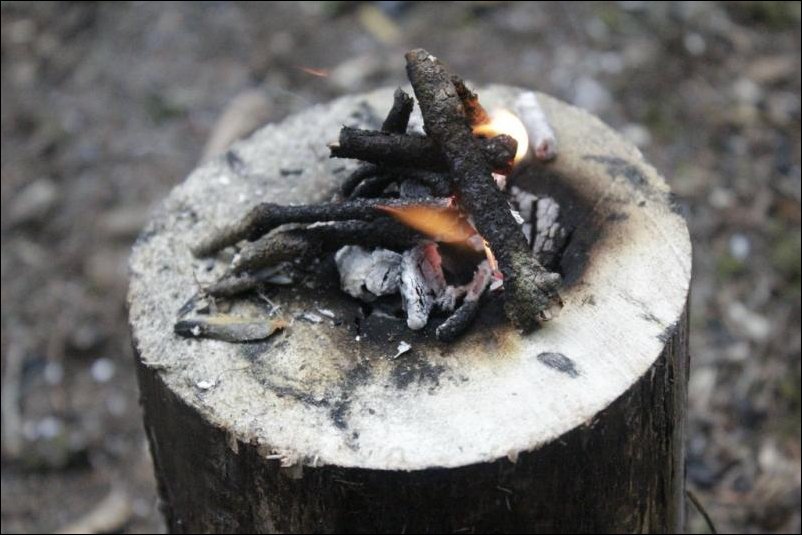Туристам на заметку - ведерки из бревна