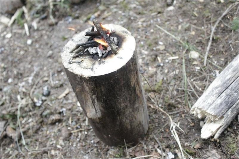 Туристам на заметку - ведерки из бревна