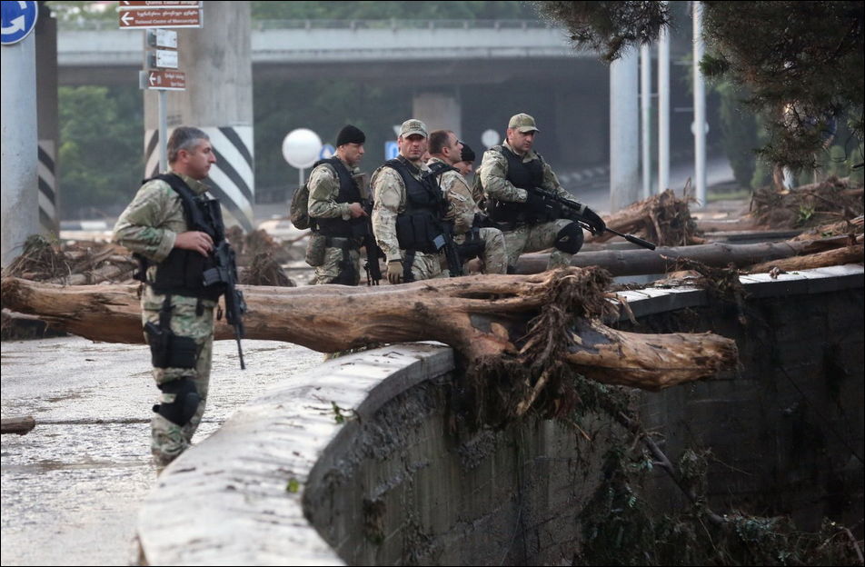 Животные из зоопарка на улицах Тбилиси